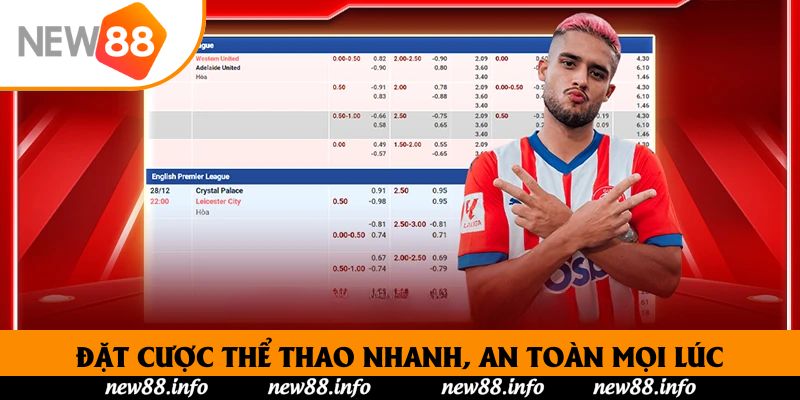 Đặt cược thể thao nhanh, an toàn mọi lúc